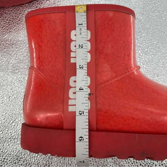 UGG Classic Clear Mini Samba Red Boots Size 8 - Picture 11 of 13